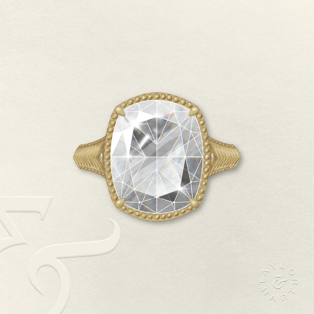 Taylor Swift Inspired Elongated Cushion Vintage Engagement Ring
