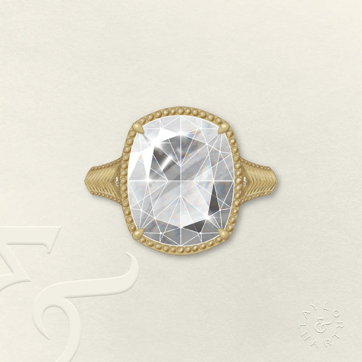 Taylor Swift Inspired Elongated Cushion Vintage Engagement Ring