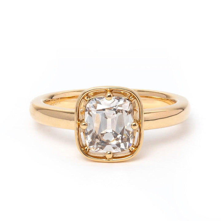 cushion unique engagement ring
