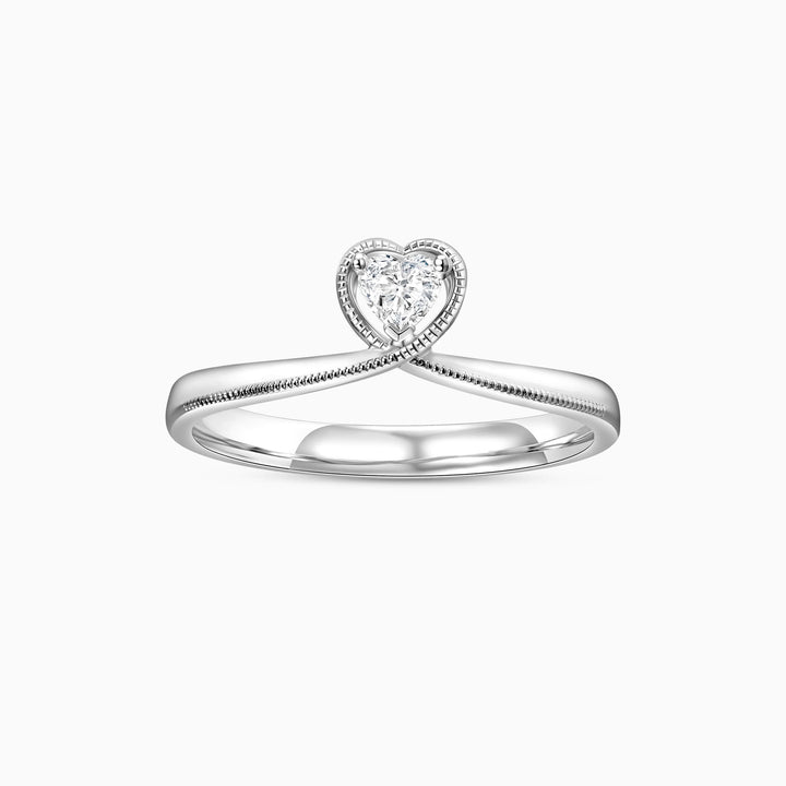 1.0CT Heart Cut Vintage Moissanite Diamond Engagement Ring