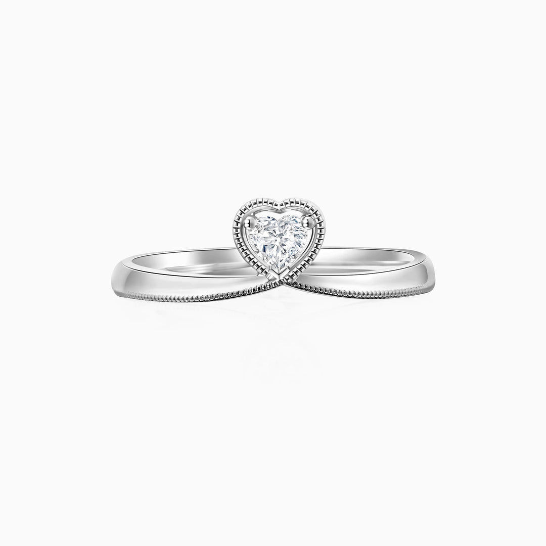 1.0CT Heart Cut Vintage Moissanite Diamond Engagement Ring