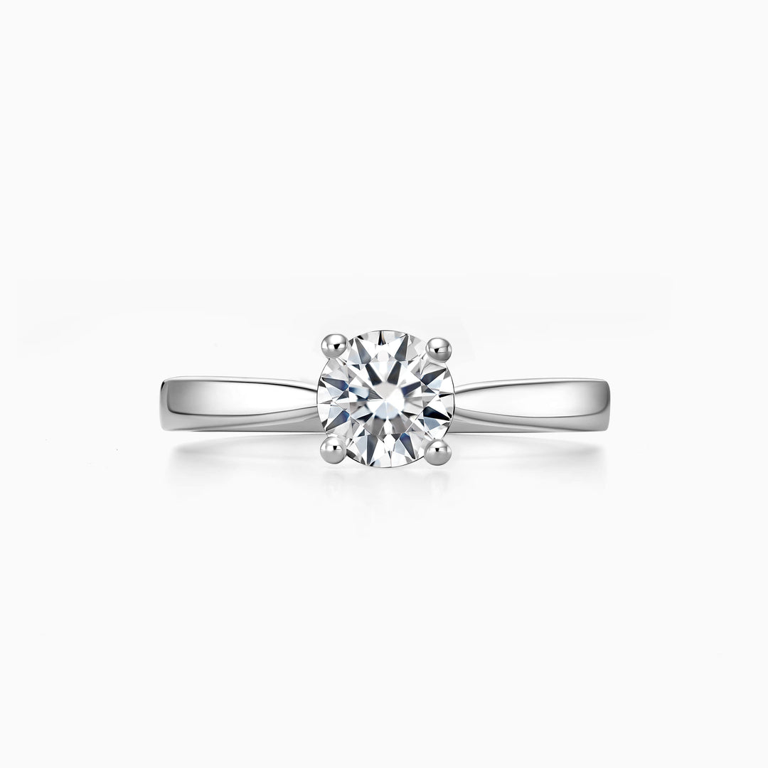 1.0CT Round Cut Solitaire Diamond Moissanite Engagement Ring