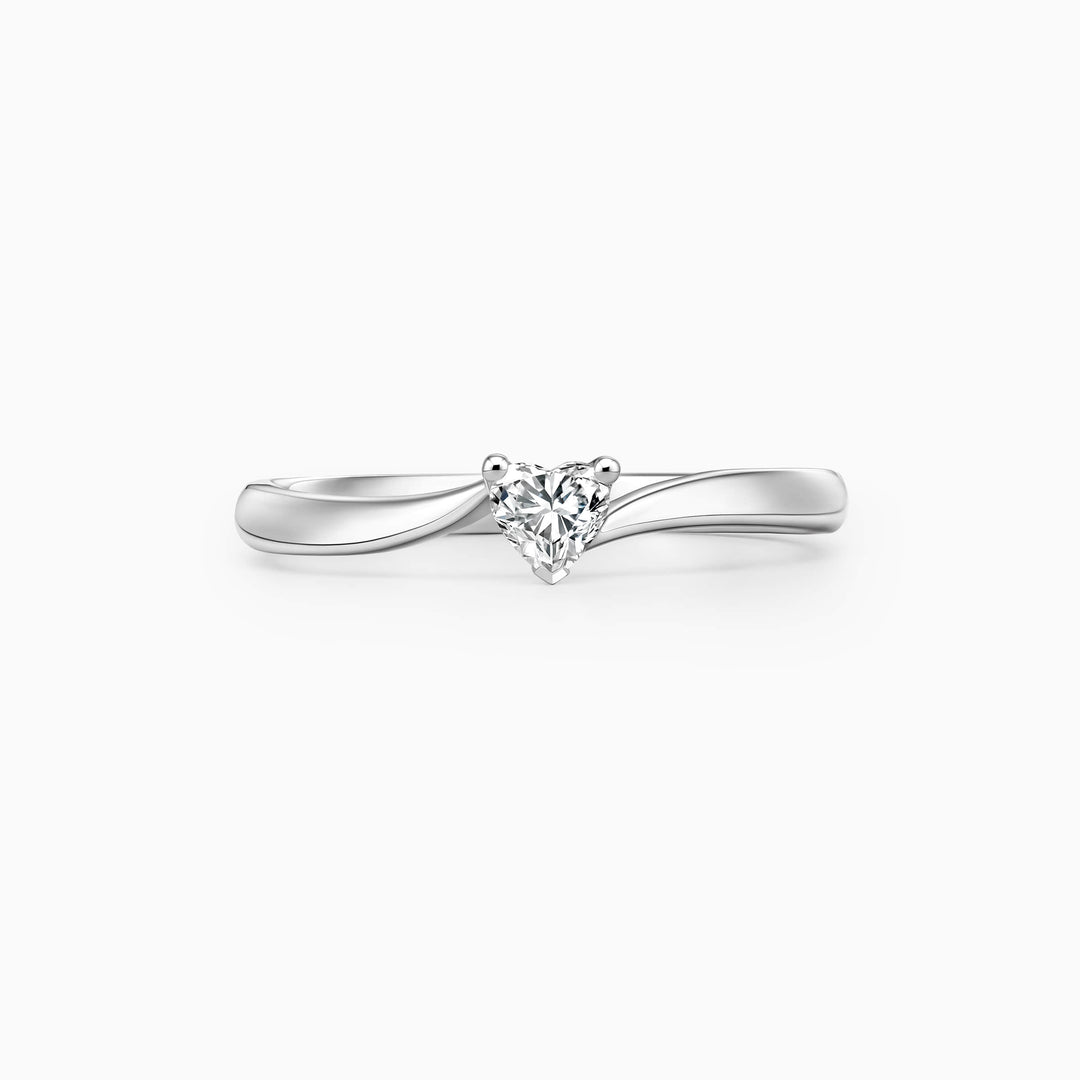 1.0CT Heart Cut Moissanite Diamond Solitaire Engagement Ring