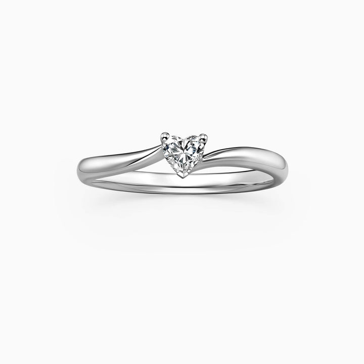 1.0CT Heart Cut Moissanite Diamond Solitaire Engagement Ring