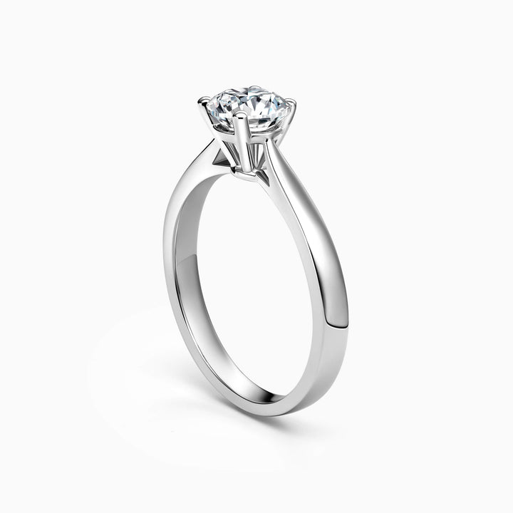 1.0CT Round Cut Solitaire Diamond Moissanite Engagement Ring