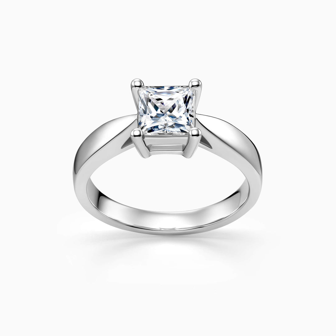 1.0CT Princess Cut Moissanite Diamond Solitaire Engagement Ring