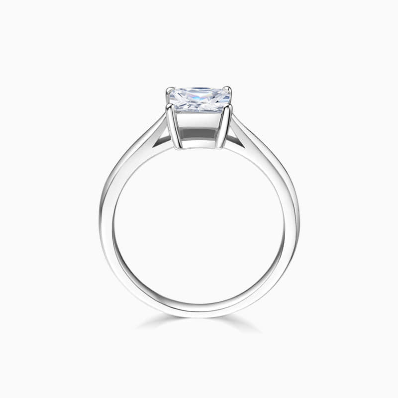 1.0CT Princess Cut Moissanite Diamond Solitaire Engagement Ring