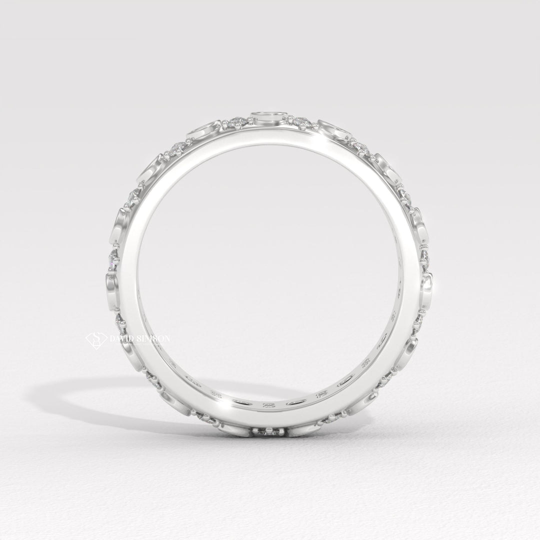 Radiant diamond wedding band, Glamorous diamond wedding band, Sophisticated diamond wedding band, Trendy diamond wedding band, Fashionable diamond wedding band, Delicate diamond wedding band, Subtle diamond wedding band, Striking diamond