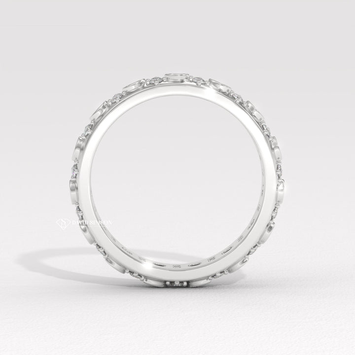 Radiant diamond wedding band, Glamorous diamond wedding band, Sophisticated diamond wedding band, Trendy diamond wedding band, Fashionable diamond wedding band, Delicate diamond wedding band, Subtle diamond wedding band, Striking diamond