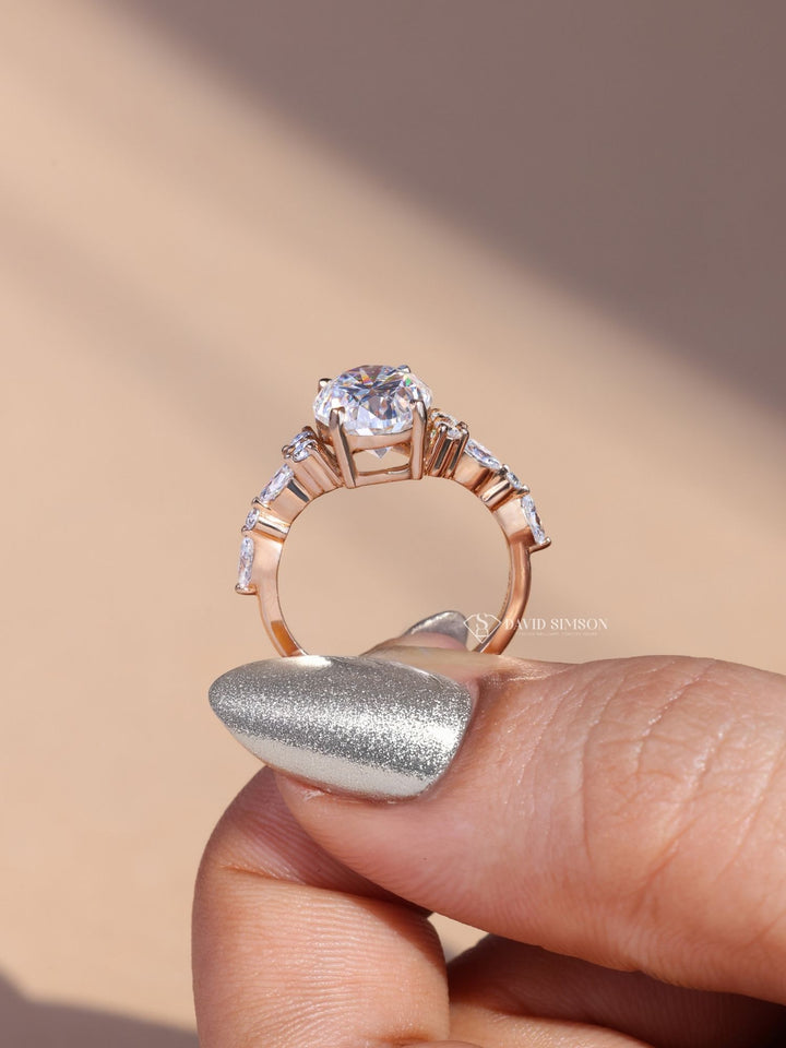Made-to-order engagement ring, Personalized engagement ring, Exclusive engagement ring, Engraved engagement ring, Halo diamond engagement ring, Solitaire diamond engagement ring, Unique diamond engagement ring, 