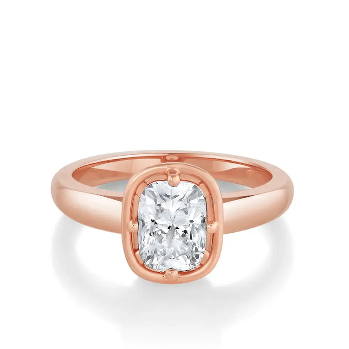 Four-prong cushion cut engagement ring inspired by Zoe Kravitz