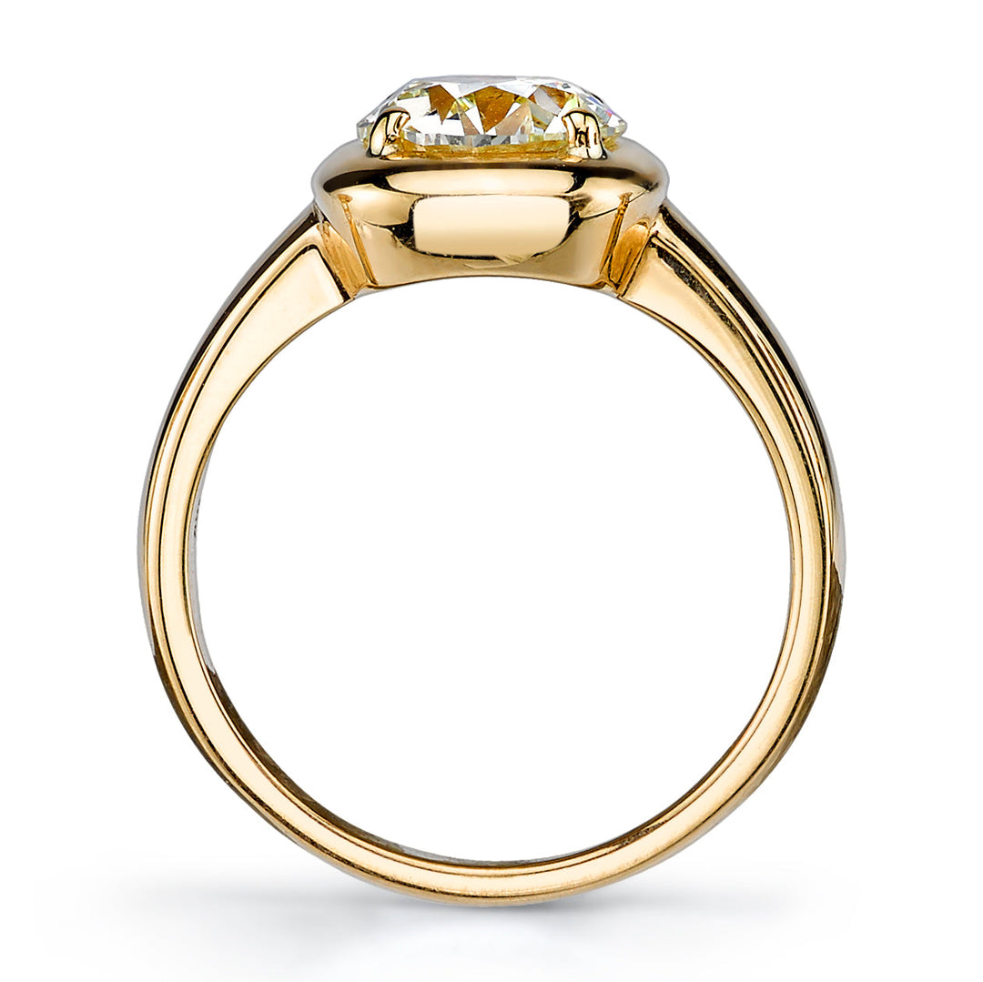 1.86CT Round Cut Bezel Solitaire Moissanite Diamond Engagement Ring