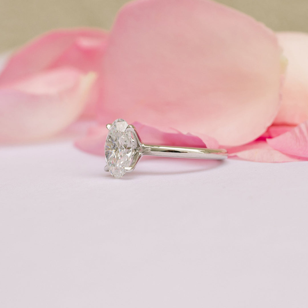 1.75ct Oval Cut Solitaire Moissanite Diamond Engagement Ring