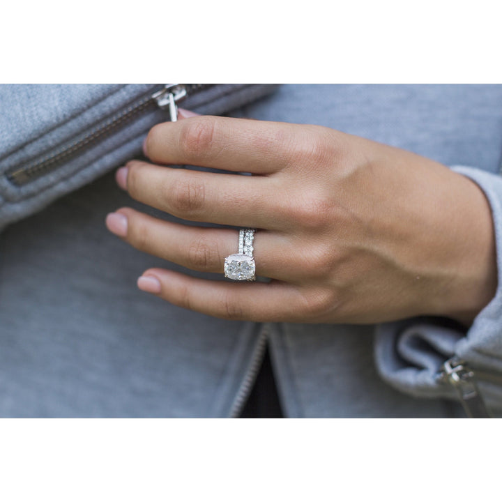 5.0CT Elongated Cushion Cut Moissanite Engagement Ring