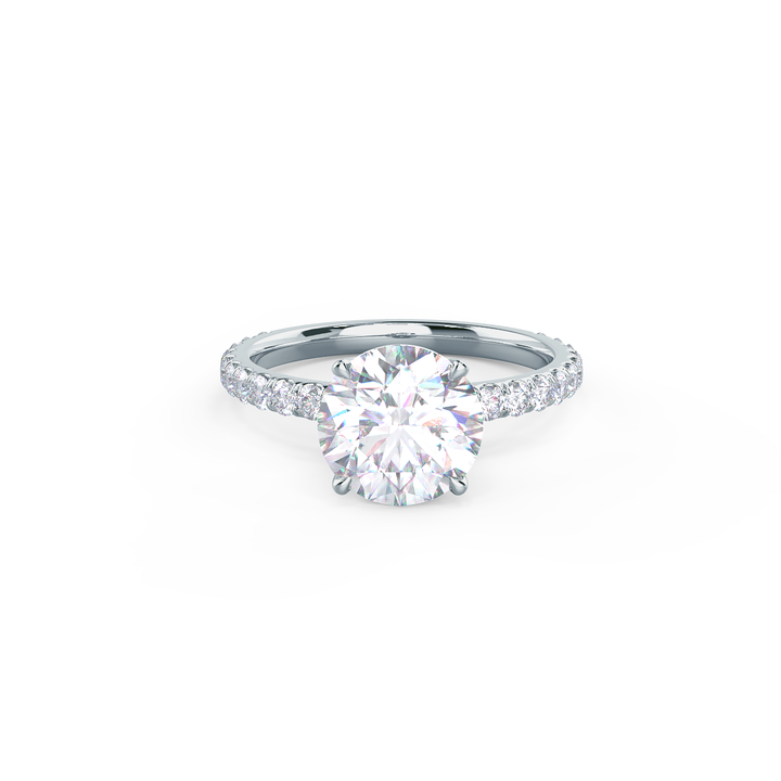 1.50CT Round Brilliant Cut Moissanite Pave Diamond Engagement Ring