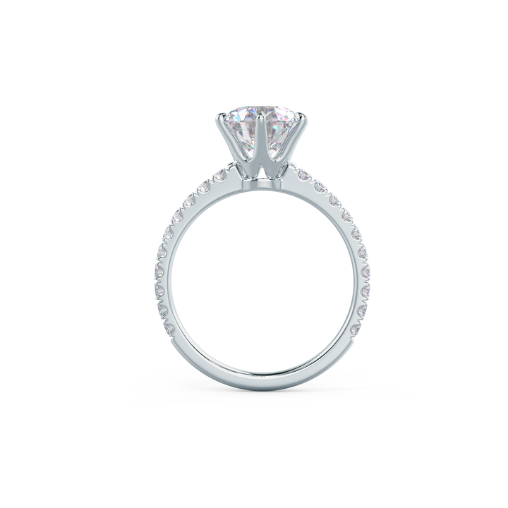 2.0CT Round Brilliant Cut Moissanite Pave Diamond Engagement Ring