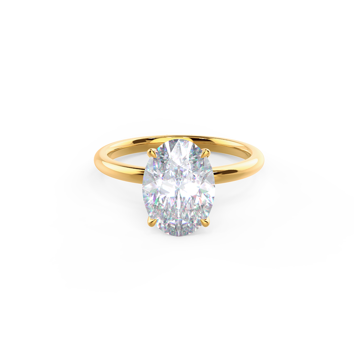 2.0ct Oval Cut Solitaire Diamond 14K Gold Engagement Ring