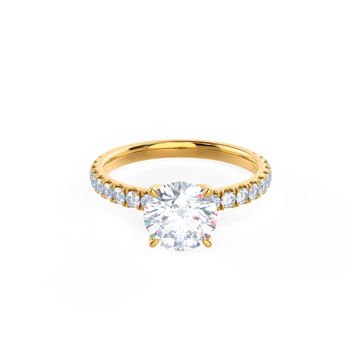 2.25CT Round Brilliant Cut Moissanite Pave Diamond Engagement Ring