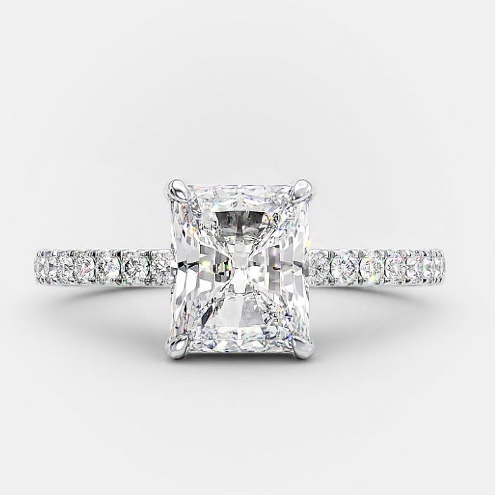 1.50ct Radiant Cut Moissanite Diamond 14K Gold Engagement Ring