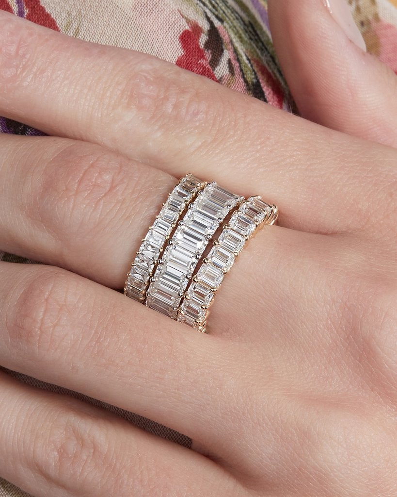 Emerald Cut Full Eternity Stacking Wedding Band – DAVID SIMSON