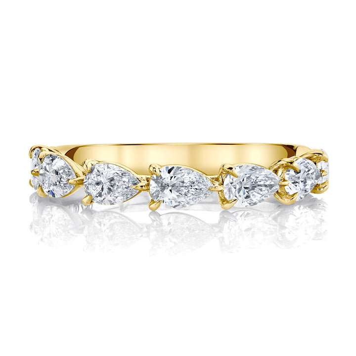 1.11ct Pear Cut Full Eternity Moissanite Diamond Engagement Ring