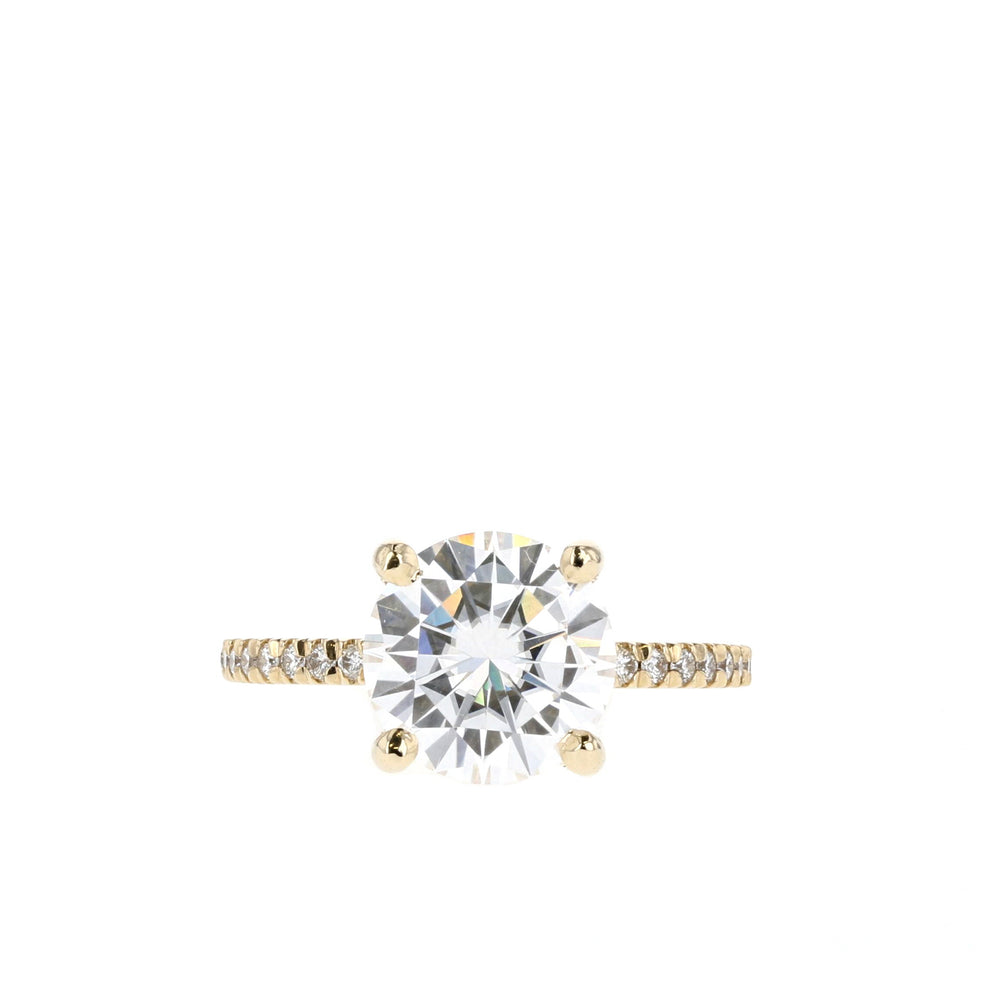1.50CT Round Moissanite Diamond Pave Engagement Ring