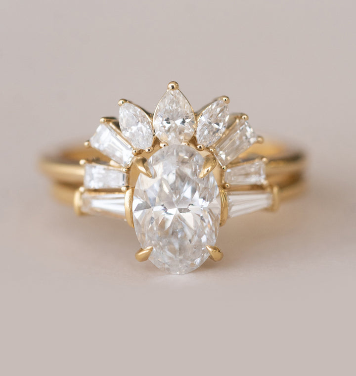 1.61CT Oval Cut Three Stone Moissanite Diamond Engagement Ring