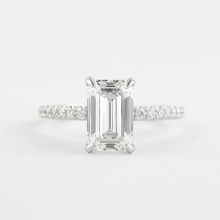 1.60CT Emerald Cut Moissanite Solitaire Engagement Ring