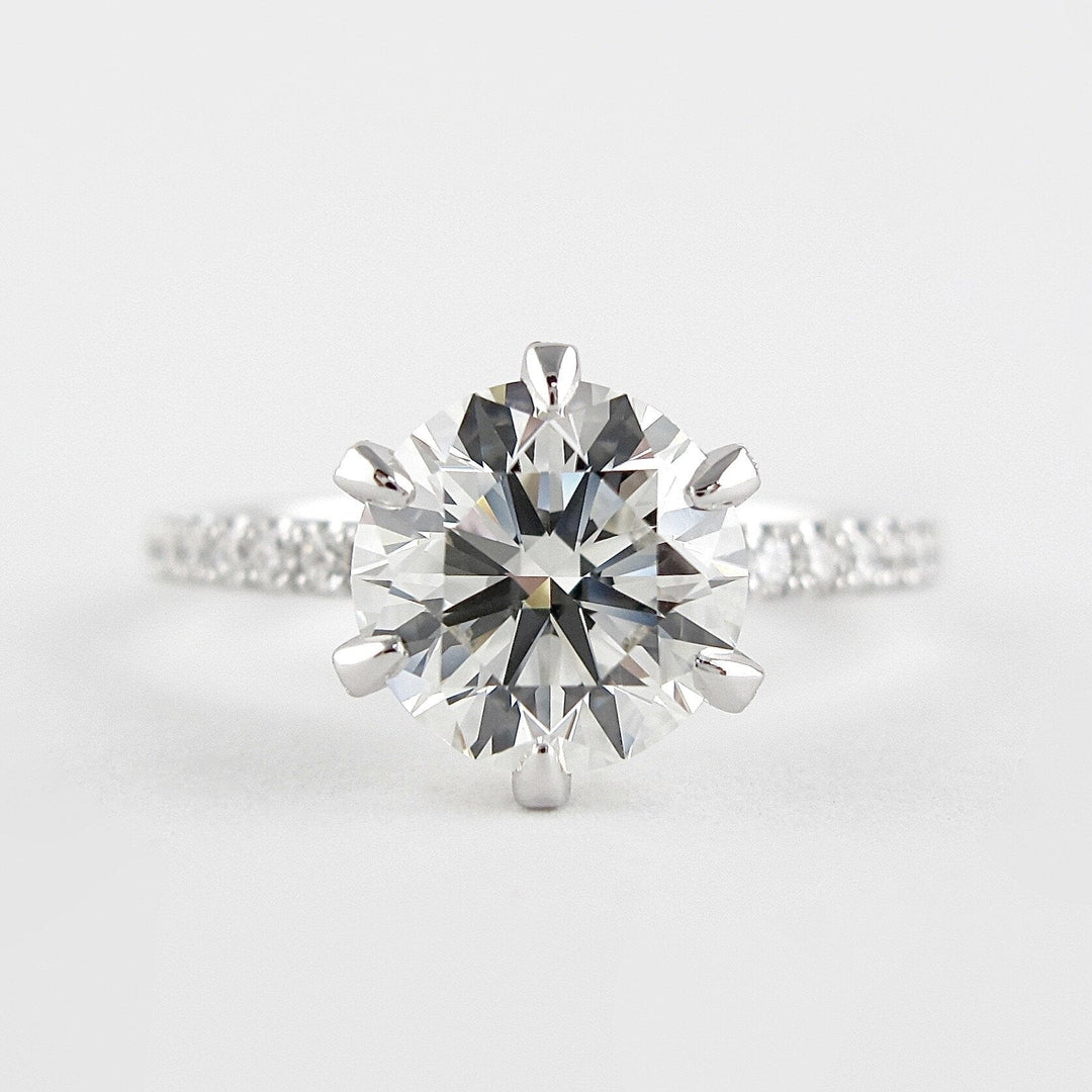 1.75CT Round Cut 6 Prongs Moissanite Solitaire Engagement Ring