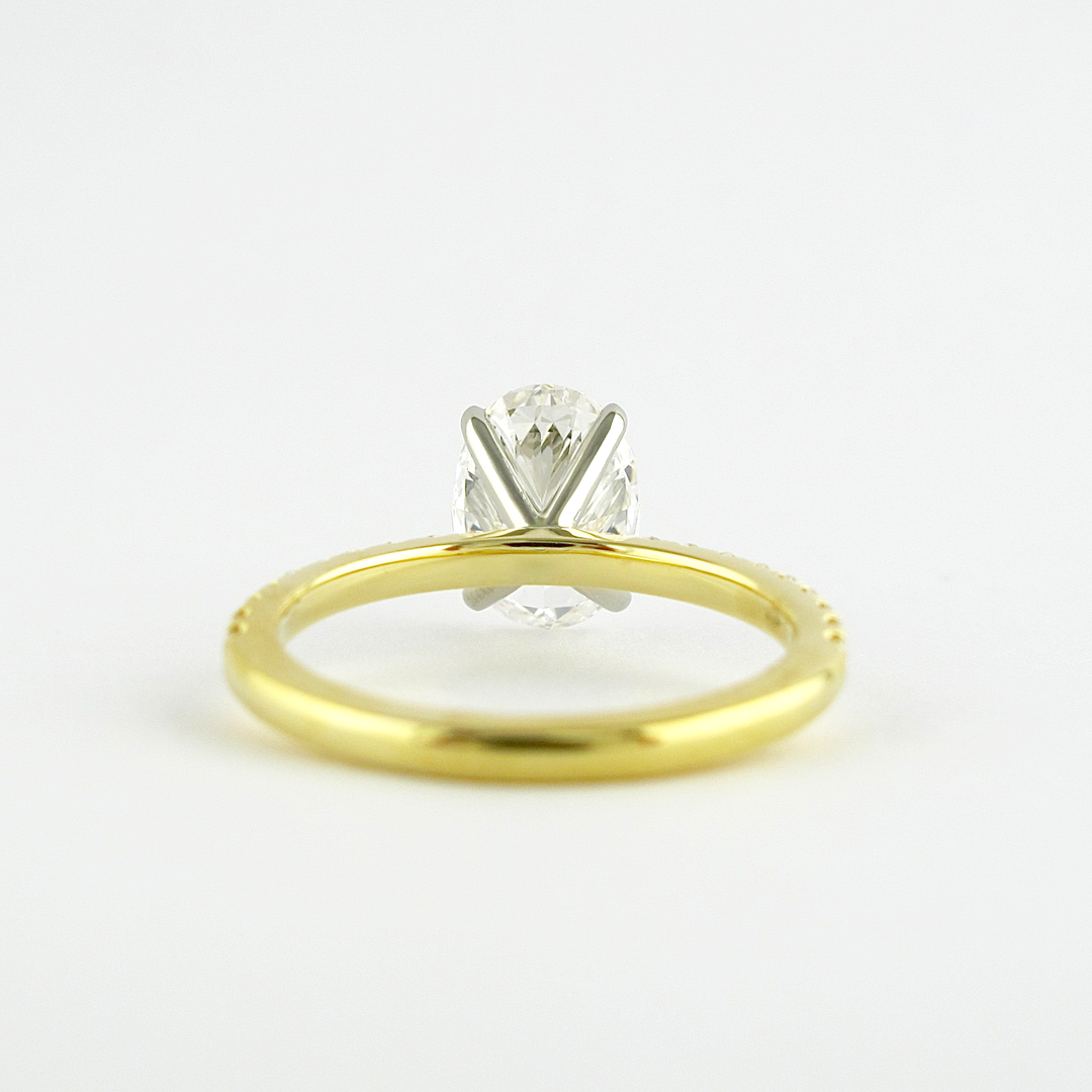 1.33CT Oval Cut Moissanite Engagement Ring in 14K Yellow Gold