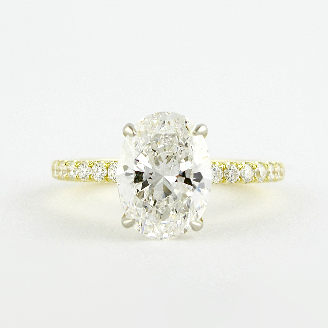 1.33CT Oval Cut Moissanite Engagement Ring in 14K Yellow Gold