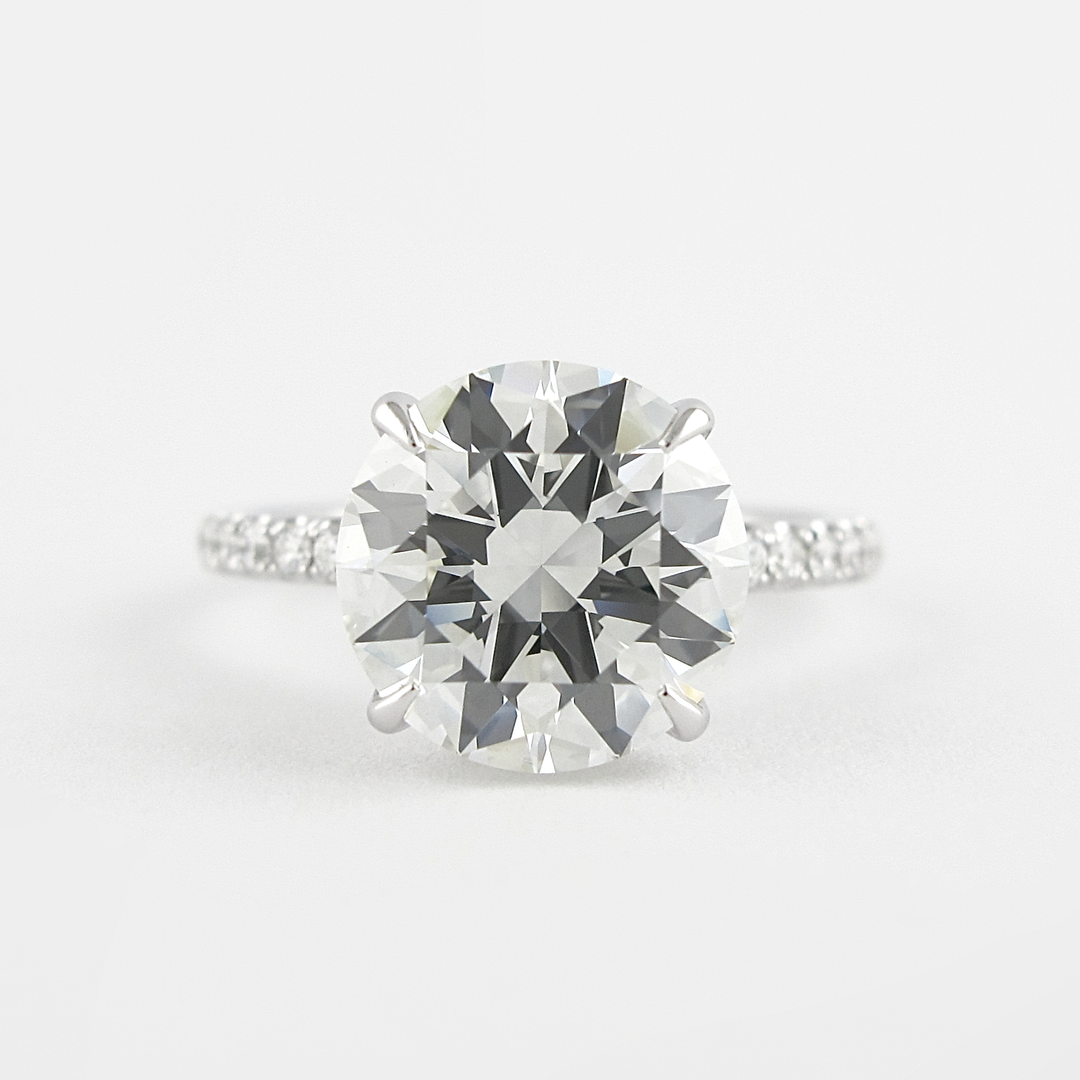 1.50CT Round Cut Hidden Halo 4 Prongs Moissanite Engagement Ring