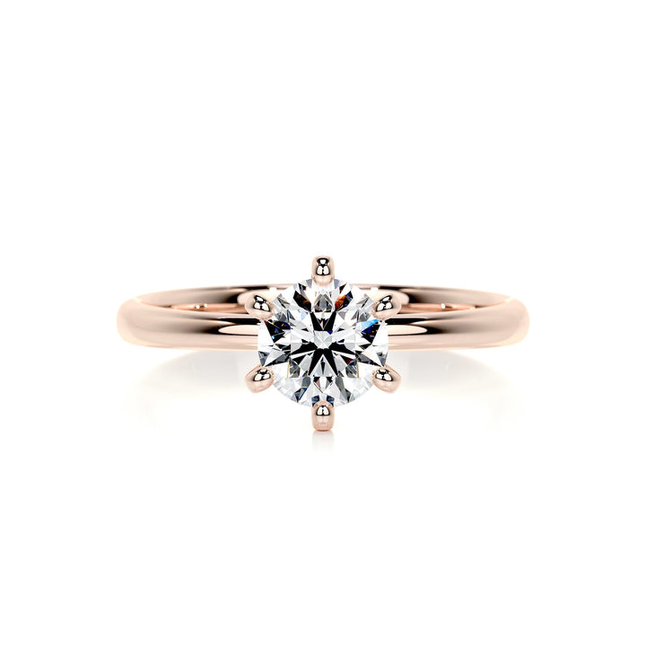 1.0 Carat Round Solitaire Moissanite Engagement Ring