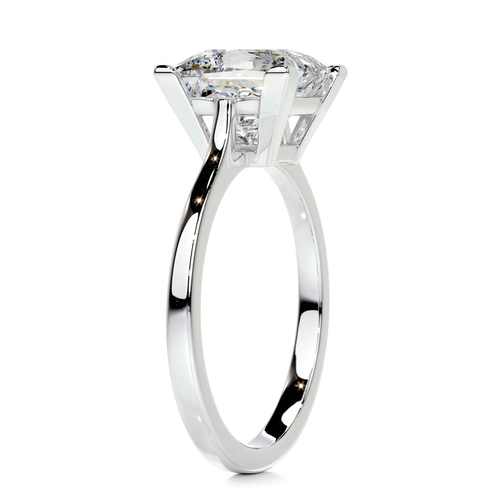 3 Carat Princess Cut Solitaire Moissanite Engagement Ring In 18K Solid Gold