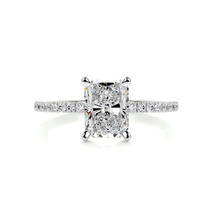 1.50ct Radiant Cut Pave Moissanite Engagement Ring