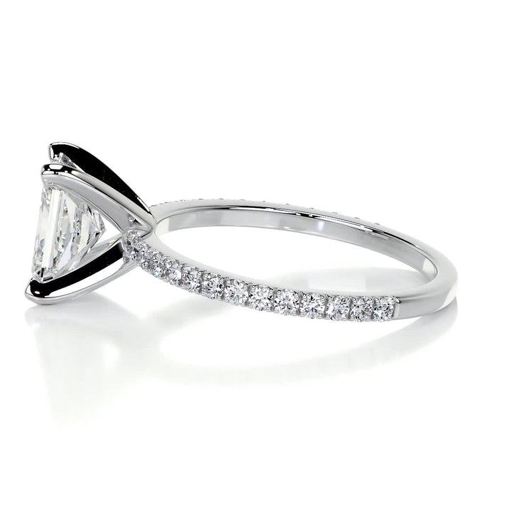 1.50ct Radiant Cut Pave Moissanite Engagement Ring