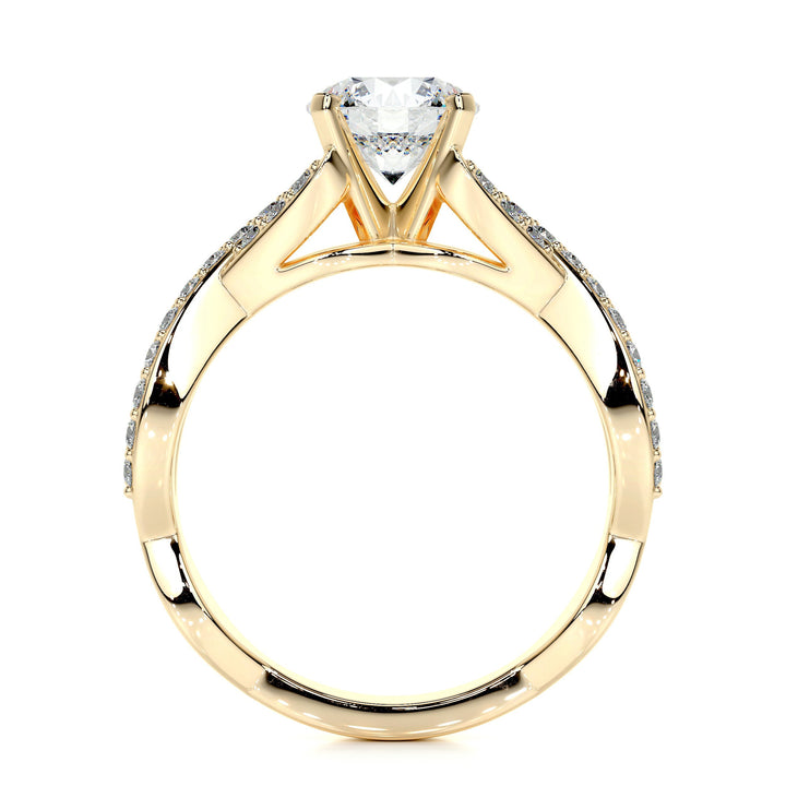 1.35 Carat Round Cut Infinity Shank Moissanite Engagement Ring