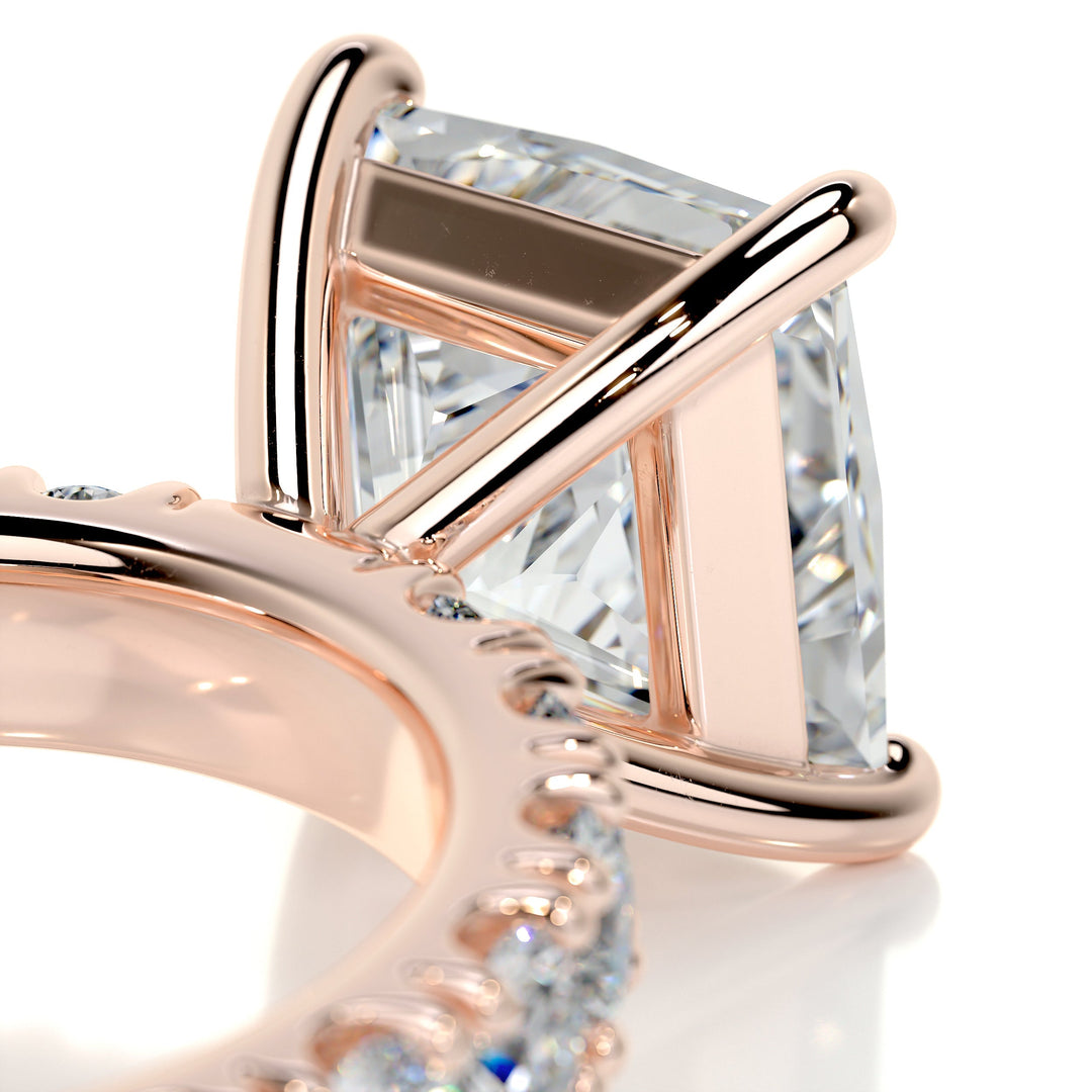 2.5 Carat Princess Cut Pave Moissanite Engagement Ring