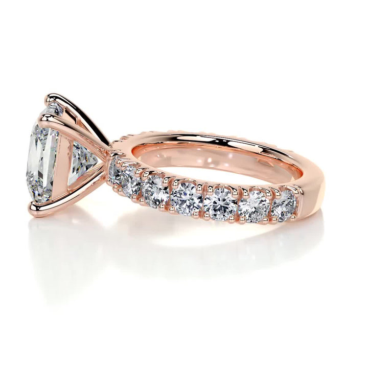 2.5 Carat Princess Cut Pave Moissanite Engagement Ring