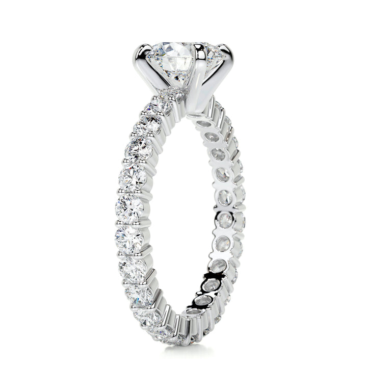1.2 Carat Round Cut Pave Eternity Moissanite Engagement Ring