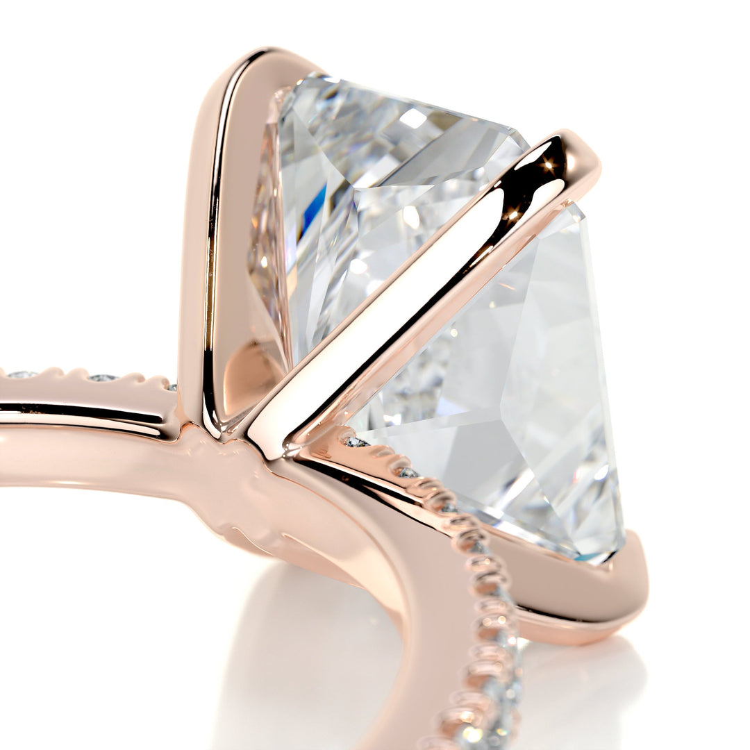 3.0 Carat Radiant Cut Pave Moissanite Engagement Ring