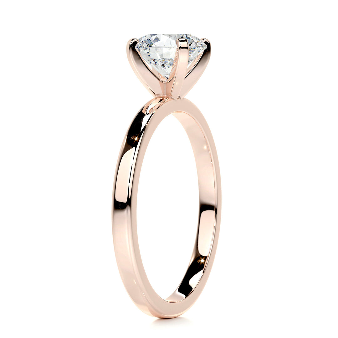 1.10 Carat Round Solitaire Moissanite Engagement Ring