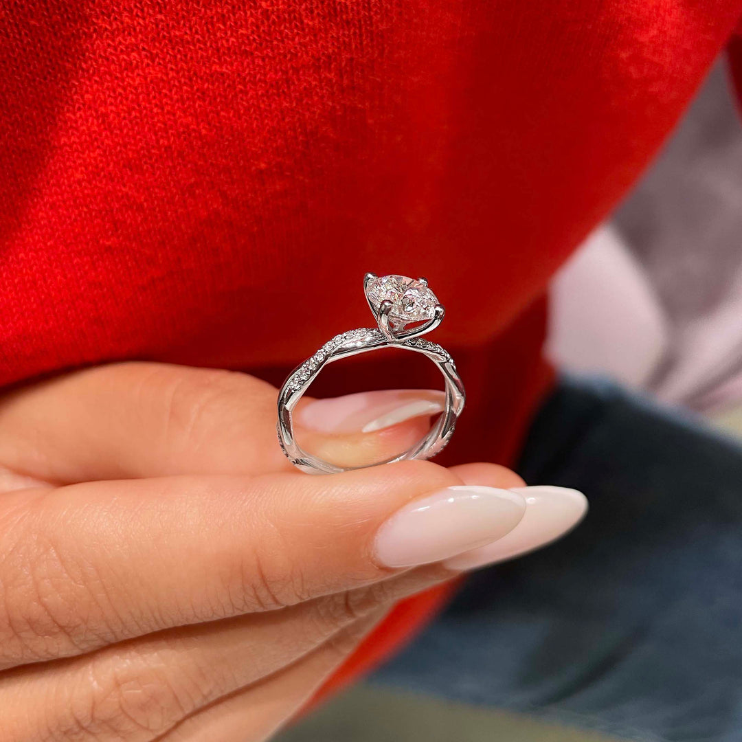 1.5ct Round Cut Infinity Shank Moissanite Engagement Ring