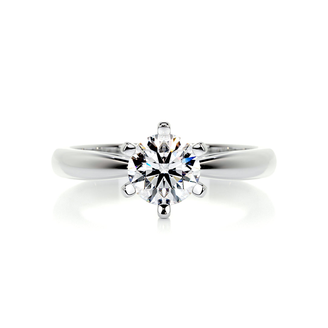 0.75 Carat Round Solitaire Moissanite Engagement Ring
