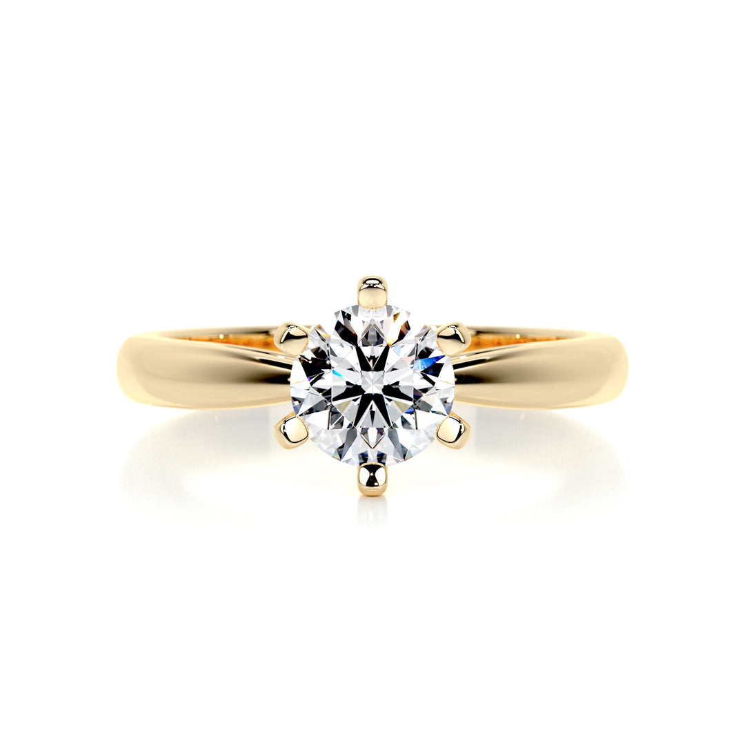 0.75 Carat Round Solitaire Moissanite Engagement Ring