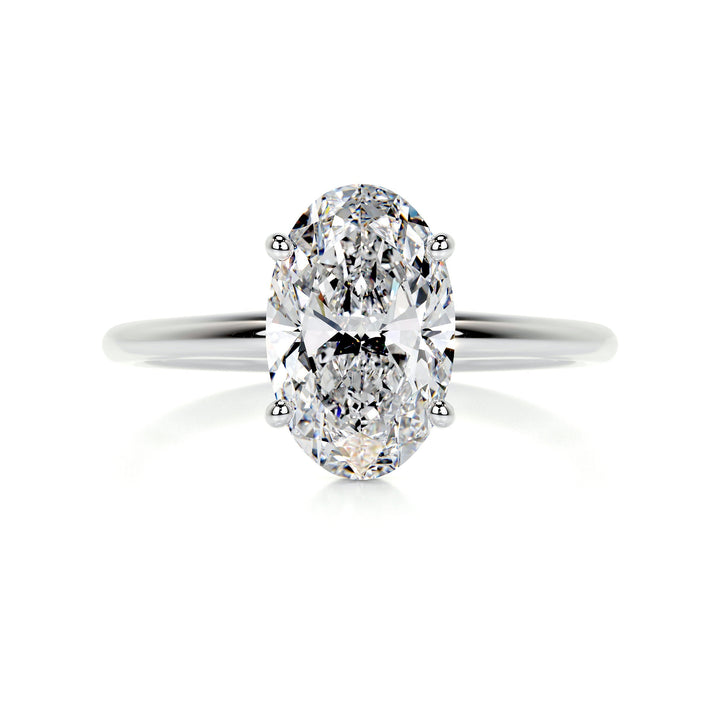 2 Carat Elongated Oval Cut Solitaire Moissanite Engagement Ring