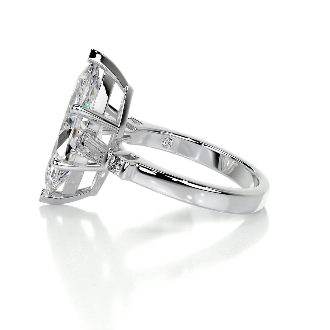 2.48ct Marquise Cut Three Stone Moissanite Engagement Ring