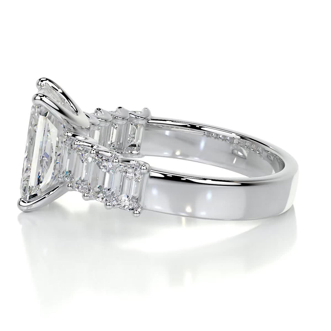 5 Carat Radiant Cut Pave Moissanite Engagement Ring
