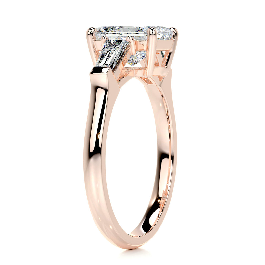 1.50ct Radiant Cut Three Stone Moissanite Engagement Ring