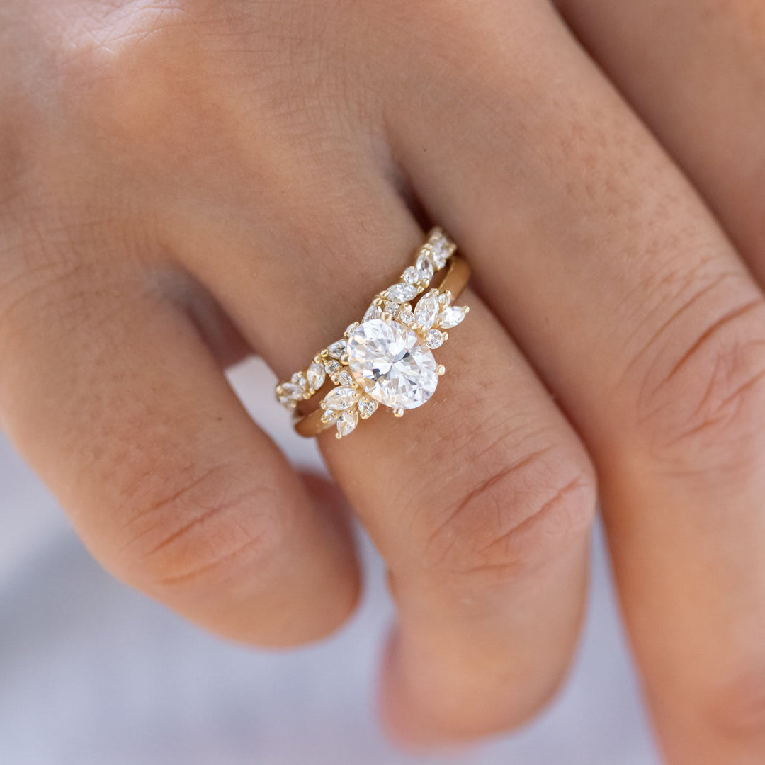 Marquise and Round Cut Half Eternity Wedding Band – DAVID